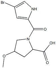 1-[(4-bromo-1H-pyrrol-2-yl)carbonyl]-4-methoxypyrrolidine-2-carboxylic acid 구조식 이미지