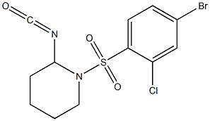 1-[(4-bromo-2-chlorobenzene)sulfonyl]-2-isocyanatopiperidine 구조식 이미지