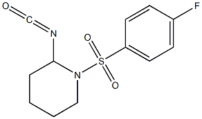 1-[(4-fluorophenyl)sulfonyl]-2-isocyanatopiperidine 구조식 이미지