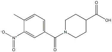 1-[(4-methyl-3-nitrophenyl)carbonyl]piperidine-4-carboxylic acid Structure