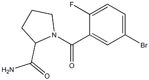 1-[(5-bromo-2-fluorophenyl)carbonyl]pyrrolidine-2-carboxamide 구조식 이미지