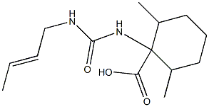 1-[(but-2-en-1-ylcarbamoyl)amino]-2,6-dimethylcyclohexane-1-carboxylic acid Structure