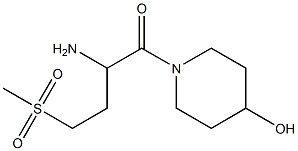 1-[2-amino-4-(methylsulfonyl)butanoyl]piperidin-4-ol Structure