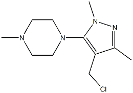 1-[4-(chloromethyl)-1,3-dimethyl-1H-pyrazol-5-yl]-4-methylpiperazine Structure