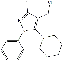 1-[4-(chloromethyl)-3-methyl-1-phenyl-1H-pyrazol-5-yl]piperidine Structure