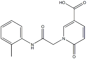 1-{[(2-methylphenyl)carbamoyl]methyl}-6-oxo-1,6-dihydropyridine-3-carboxylic acid 구조식 이미지