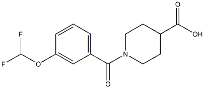 1-{[3-(difluoromethoxy)phenyl]carbonyl}piperidine-4-carboxylic acid Structure