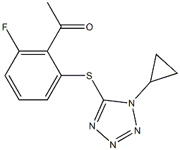 1-{2-[(1-cyclopropyl-1H-1,2,3,4-tetrazol-5-yl)sulfanyl]-6-fluorophenyl}ethan-1-one 구조식 이미지