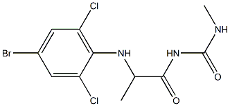 1-{2-[(4-bromo-2,6-dichlorophenyl)amino]propanoyl}-3-methylurea 구조식 이미지