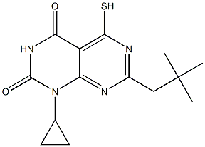 1-cyclopropyl-5-mercapto-7-neopentylpyrimido[4,5-d]pyrimidine-2,4(1H,3H)-dione 구조식 이미지