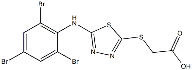 2-({5-[(2,4,6-tribromophenyl)amino]-1,3,4-thiadiazol-2-yl}sulfanyl)acetic acid Structure