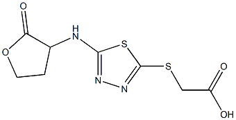 2-({5-[(2-oxooxolan-3-yl)amino]-1,3,4-thiadiazol-2-yl}sulfanyl)acetic acid 구조식 이미지