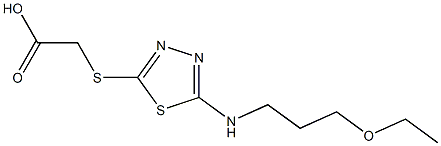 2-({5-[(3-ethoxypropyl)amino]-1,3,4-thiadiazol-2-yl}sulfanyl)acetic acid 구조식 이미지