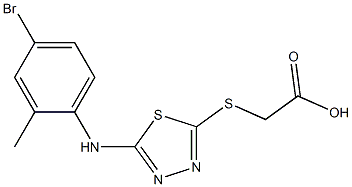 2-({5-[(4-bromo-2-methylphenyl)amino]-1,3,4-thiadiazol-2-yl}sulfanyl)acetic acid 구조식 이미지