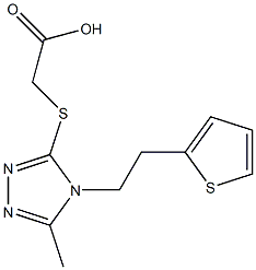 2-({5-methyl-4-[2-(thiophen-2-yl)ethyl]-4H-1,2,4-triazol-3-yl}sulfanyl)acetic acid Structure