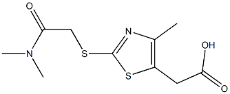 2-(2-{[(dimethylcarbamoyl)methyl]sulfanyl}-4-methyl-1,3-thiazol-5-yl)acetic acid 구조식 이미지