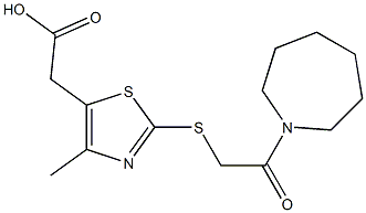 2-(2-{[2-(azepan-1-yl)-2-oxoethyl]sulfanyl}-4-methyl-1,3-thiazol-5-yl)acetic acid 구조식 이미지