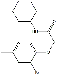 2-(2-bromo-4-methylphenoxy)-N-cyclohexylpropanamide Structure