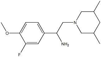 2-(3,5-dimethylpiperidin-1-yl)-1-(3-fluoro-4-methoxyphenyl)ethan-1-amine 구조식 이미지