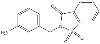 2-(3-aminobenzyl)-1,2-benzisothiazol-3(2H)-one 1,1-dioxide 구조식 이미지