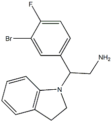 2-(3-bromo-4-fluorophenyl)-2-(2,3-dihydro-1H-indol-1-yl)ethanamine Structure