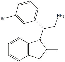 2-(3-bromophenyl)-2-(2-methyl-2,3-dihydro-1H-indol-1-yl)ethan-1-amine 구조식 이미지