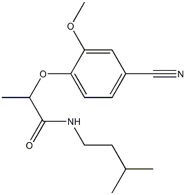 2-(4-cyano-2-methoxyphenoxy)-N-(3-methylbutyl)propanamide Structure
