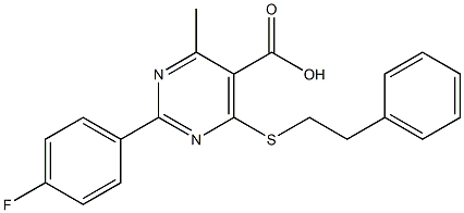 2-(4-fluorophenyl)-4-methyl-6-[(2-phenylethyl)thio]pyrimidine-5-carboxylic acid Structure