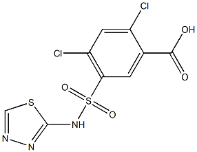 2,4-dichloro-5-(1,3,4-thiadiazol-2-ylsulfamoyl)benzoic acid 구조식 이미지