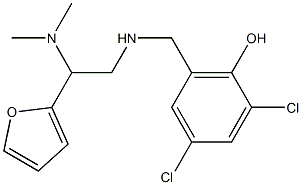 2,4-dichloro-6-({[2-(dimethylamino)-2-(furan-2-yl)ethyl]amino}methyl)phenol Structure