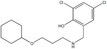 2,4-dichloro-6-({[3-(cyclohexyloxy)propyl]amino}methyl)phenol 구조식 이미지