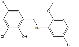 2,4-dichloro-6-{[(2,5-dimethoxyphenyl)amino]methyl}phenol Structure