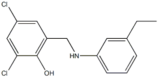 2,4-dichloro-6-{[(3-ethylphenyl)amino]methyl}phenol Structure