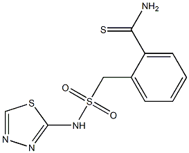 2-[(1,3,4-thiadiazol-2-ylsulfamoyl)methyl]benzene-1-carbothioamide 구조식 이미지