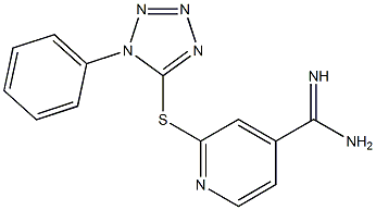 2-[(1-phenyl-1H-1,2,3,4-tetrazol-5-yl)sulfanyl]pyridine-4-carboximidamide 구조식 이미지