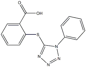 2-[(1-phenyl-1H-tetrazol-5-yl)thio]benzoic acid 구조식 이미지