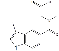 2-[(2,3-dimethyl-1H-indol-5-yl)-N-methylformamido]acetic acid 구조식 이미지