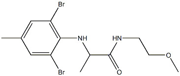 2-[(2,6-dibromo-4-methylphenyl)amino]-N-(2-methoxyethyl)propanamide 구조식 이미지