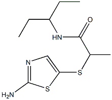 2-[(2-amino-1,3-thiazol-5-yl)sulfanyl]-N-(pentan-3-yl)propanamide Structure