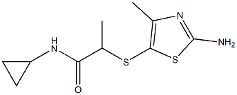 2-[(2-amino-4-methyl-1,3-thiazol-5-yl)sulfanyl]-N-cyclopropylpropanamide 구조식 이미지