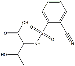 2-[(2-cyanobenzene)sulfonamido]-3-hydroxybutanoic acid 구조식 이미지