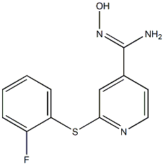 2-[(2-fluorophenyl)sulfanyl]-N'-hydroxypyridine-4-carboximidamide 구조식 이미지