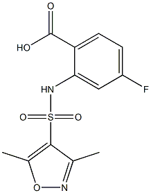 2-[(3,5-dimethyl-1,2-oxazole-4-)sulfonamido]-4-fluorobenzoic acid Structure