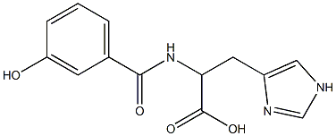 2-[(3-hydroxybenzoyl)amino]-3-(1H-imidazol-4-yl)propanoic acid Structure