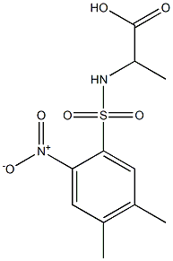 2-[(4,5-dimethyl-2-nitrobenzene)sulfonamido]propanoic acid 구조식 이미지
