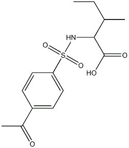 2-[(4-acetylbenzene)sulfonamido]-3-methylpentanoic acid Structure