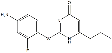 2-[(4-amino-2-fluorophenyl)sulfanyl]-6-propyl-1,4-dihydropyrimidin-4-one 구조식 이미지