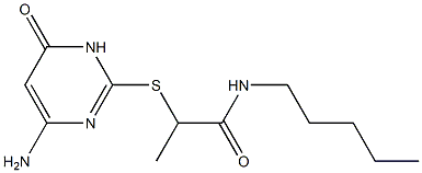 2-[(4-amino-6-oxo-1,6-dihydropyrimidin-2-yl)sulfanyl]-N-pentylpropanamide 구조식 이미지