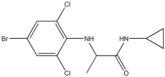 2-[(4-bromo-2,6-dichlorophenyl)amino]-N-cyclopropylpropanamide 구조식 이미지