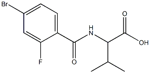 2-[(4-bromo-2-fluorobenzoyl)amino]-3-methylbutanoic acid 구조식 이미지